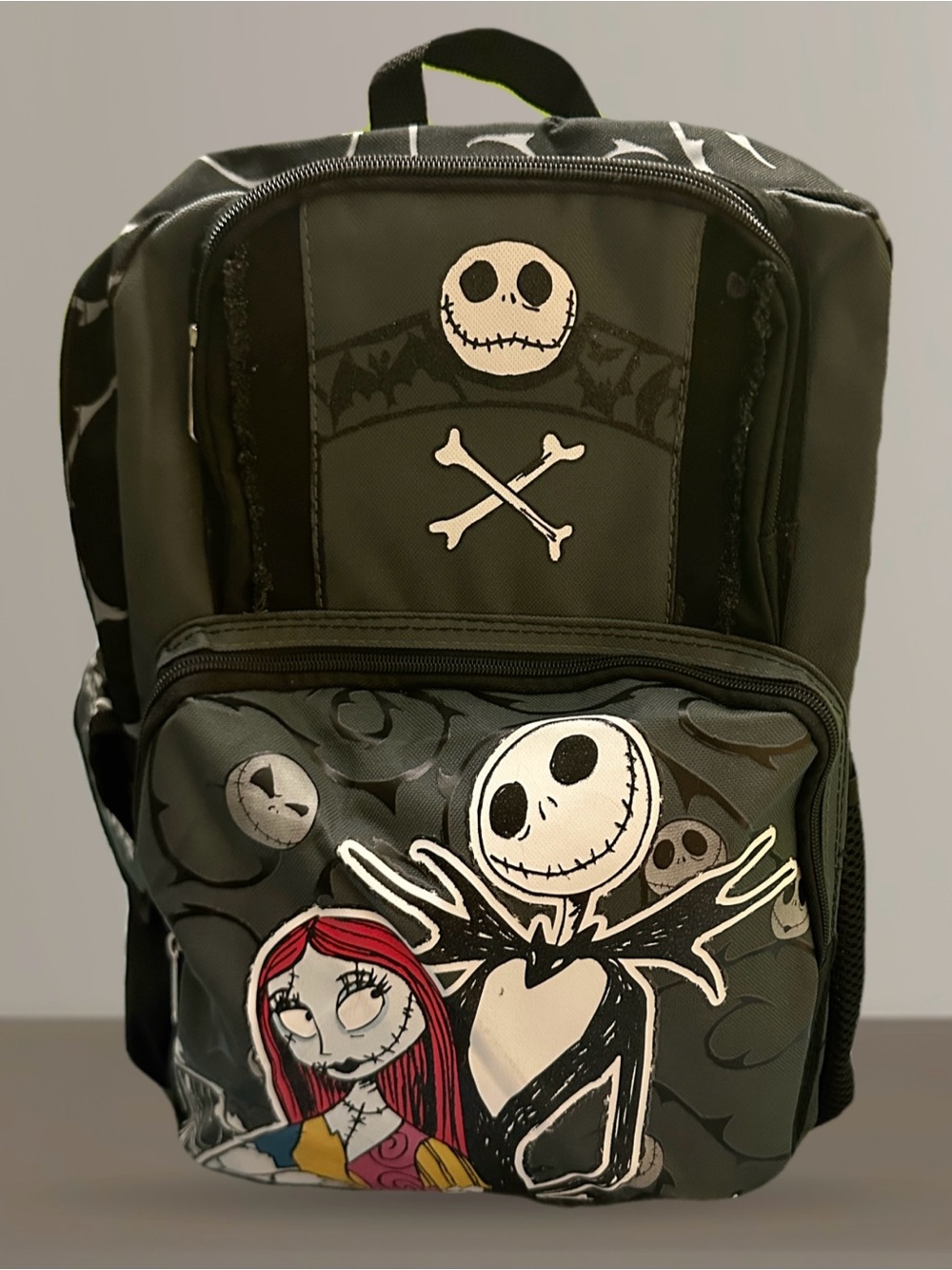 Disney Black and White Jack Skellington Backpack with Red Accent